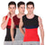 T.T. Men DesignerGym Vest Pack Of 3 Black-Red ::Red-Black::Maroon-Grey