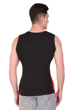 T.T. Men Designer  Gym Vest Pack Of 2 Grey-Blue ::Black-Red