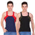 T.T. Men DesignerGym Vest Pack Of 2 Black-Olive ::Blue-Red