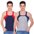 T.T. Men DesignerGym Vest Pack Of 2 Grey-Blue::Blue-Red
