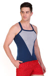 T.T. Men Designer  Gym Vest Pack Of 2 Blue-Grey::Olive-Black