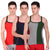 T.T. Men DesignerGym Vest Pack Of 3 Blue-Maroon ::Grey Olive::Red-Black