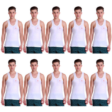 T.T. Mens Titanic Vest Pack Of 10 White