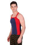 T.T. Men Designer  Gym Vest Pack Of 2 Red-Blue ::Black-Olive