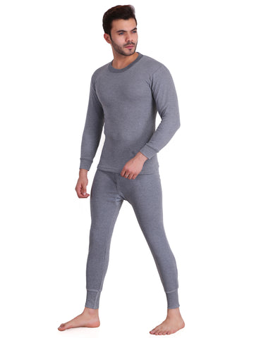 T.T. Mens Sky Blue Slim Fit  Solid Titanic Thermal Set