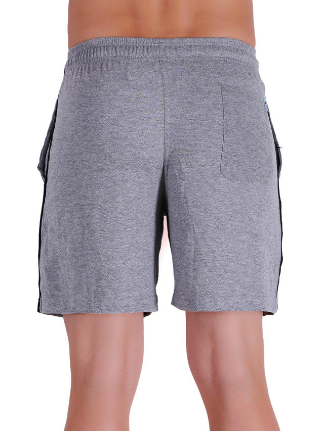 T.T. Men Solid Cotton Shorts Pack Of 2 Navy::Grey