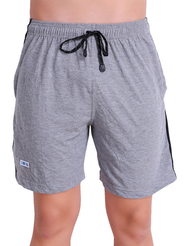 T.T. Men Solid Cotton Shorts Pack Of 2 Navy::Grey