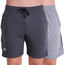 T.T. Men Solid Cotton Shorts Pack Of 2 Anthra::Grey