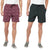 T.T. Men Cool Printed Shorts Pack Of 2 Green::Maroon