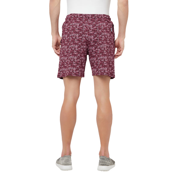 T.T. Men Cool Printed Shorts Pack Of 2 Maroon::Black