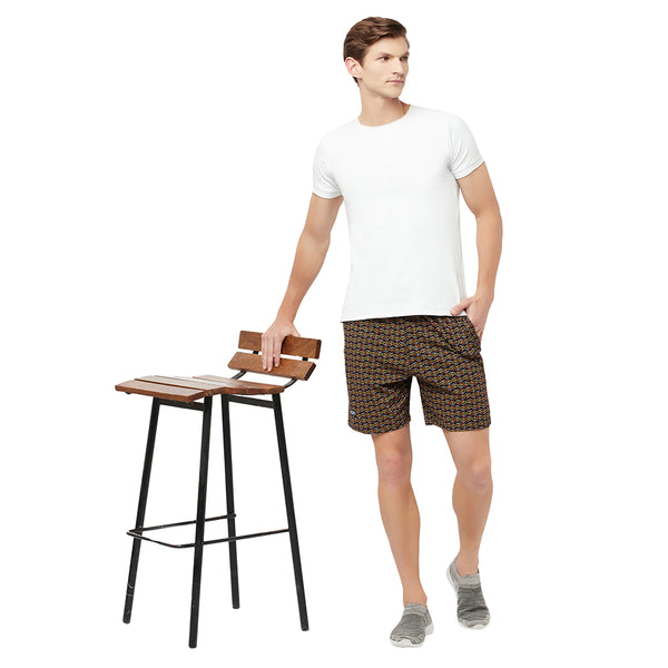 T.T. Men Cool Printed Shorts Pack Of 2 Yellow::Black