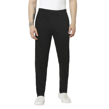 Hiflyers Mens Black Regular Fit Solid Cotton Blend Trackpant/Jogger