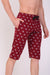 Men Cotton Maroon Capri