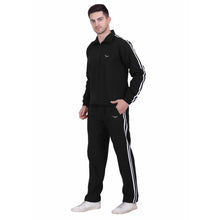 Hiflyers Mens Black Regular Fit Solid Micro Polyester Fabric Tracksuit (all season)