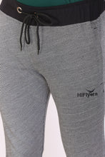HiFlyers Men Slimfit Self Design Trackpant Grey Melange