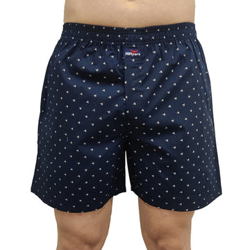 Hiflyers Men Printed Cotton Boxer Short Navy