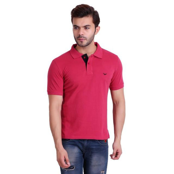 Mens Polo Fuschia T-Shirt