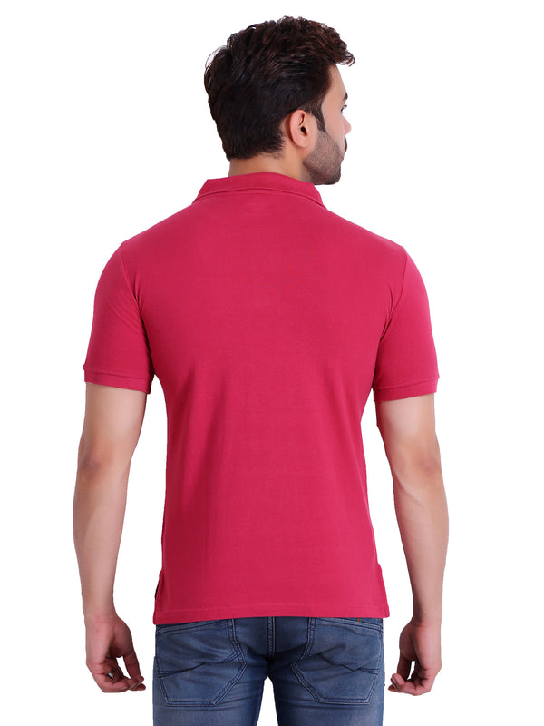 Mens Polo Fuschia T-Shirt