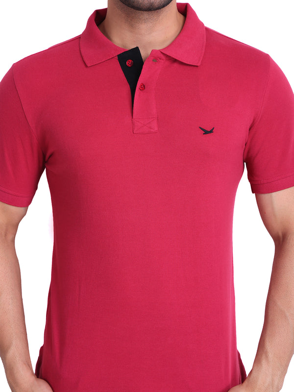 Mens Polo Fuschia T-Shirt