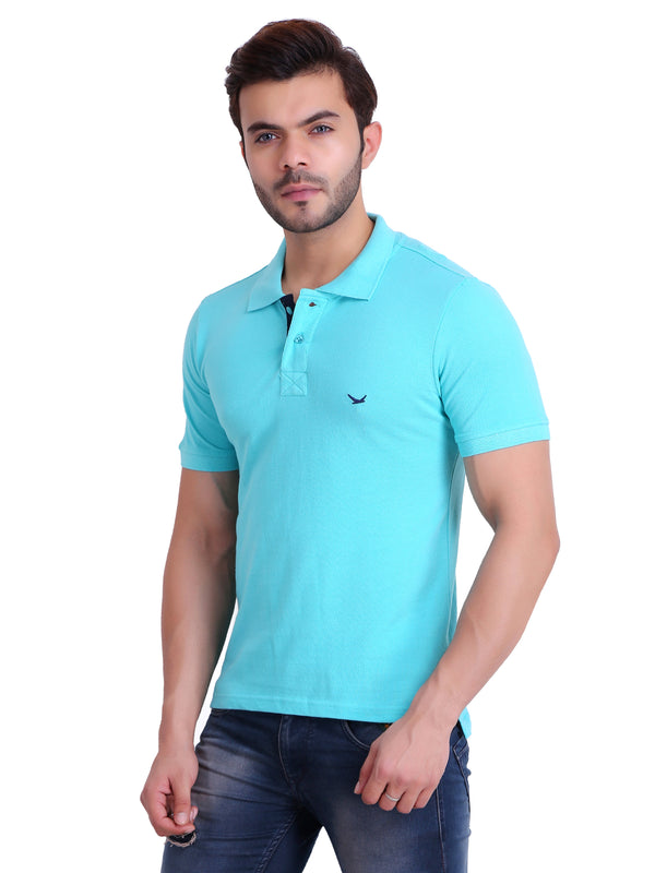 Mens Polo Light Blue T-Shirt