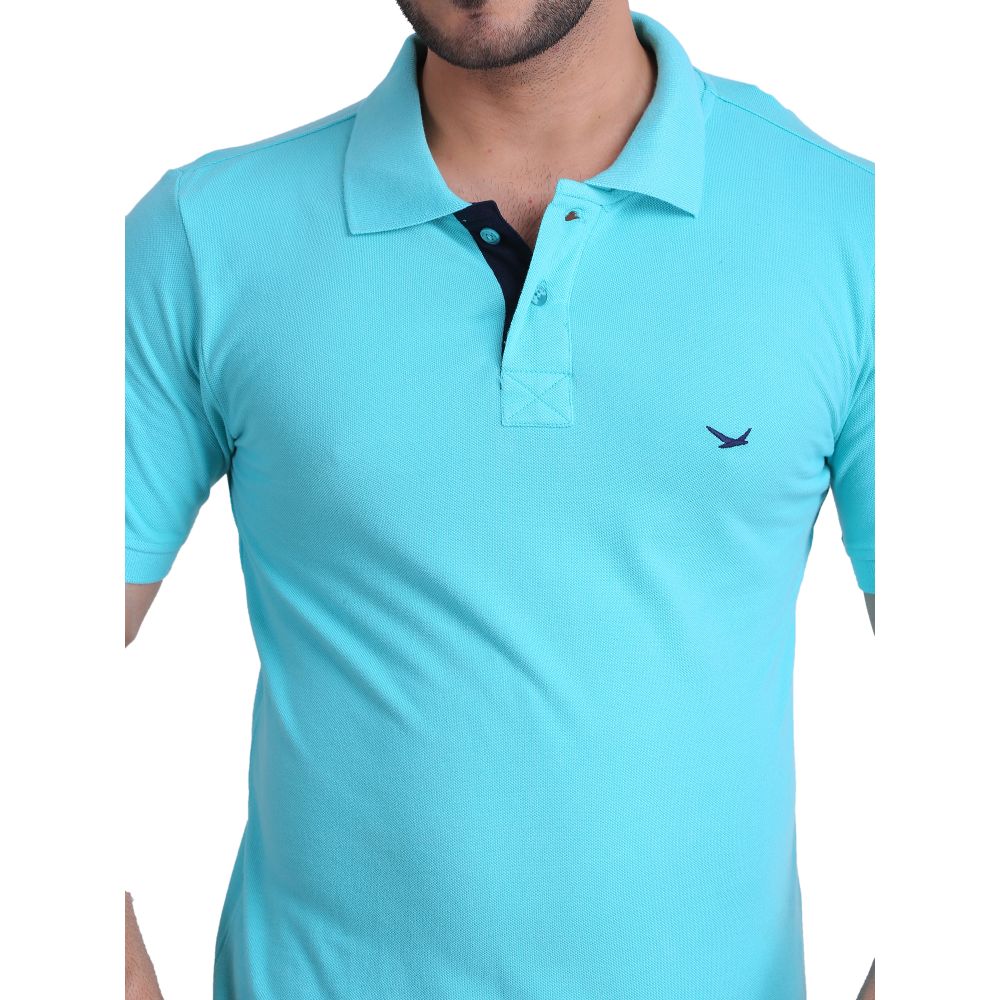 HiFlyers Men T-Shirts Polo Turquoise Pack Of 3