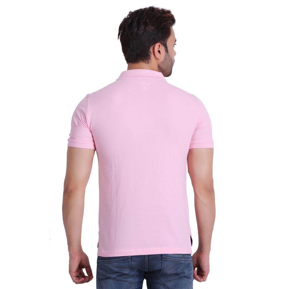 HiFlyers Men Pink Polo T-Shirt