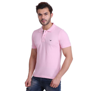 HiFlyers Men Pink Polo T-Shirt