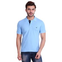 HiFlyers Men Sky Blue Polo T-Shirt