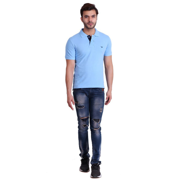 Mens Polo Sky Blue T-Shirt