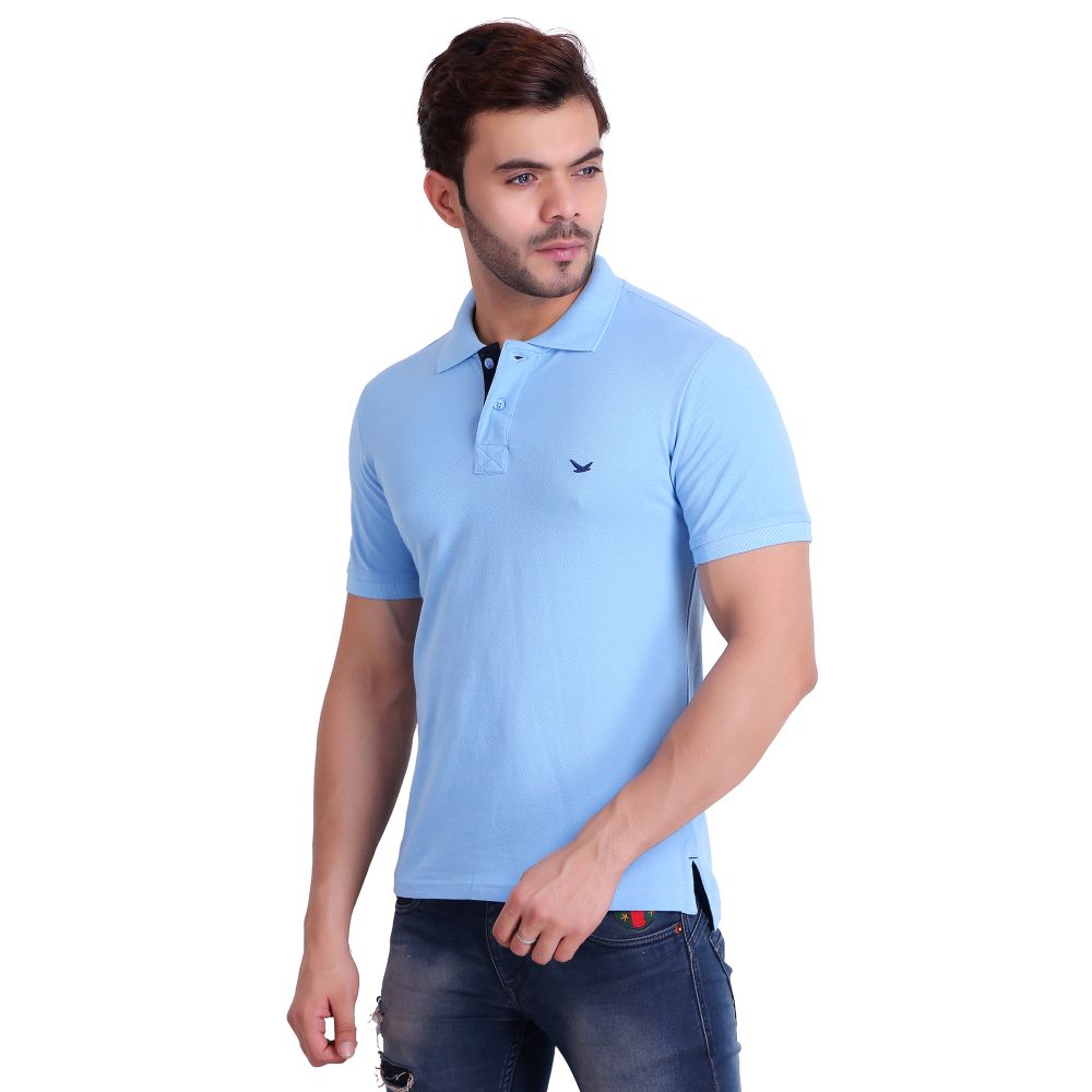 Buy Mens Polo Sky Blue T-Shirt @ Under ₹500: TT Bazaar