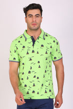 HiFlyers Men Slim Fit Printed Collar Tshirts Green