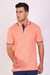 Men Slim Fit Printed Pink Polo T-Shirts