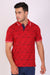 Men Slim Fit Printed Red Polo T-Shirts