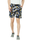 T.T. Mens Cotton Regular Fit  Printed Bermuda Shorts With Zipper  Yellow Navy