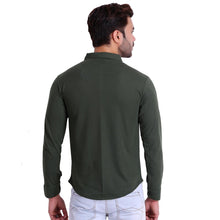 HiFlyers Men Polo Neck Solid Shirtdark Green
