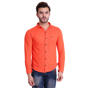 HiFlyers Men Polo Neck Solid Shirtorange