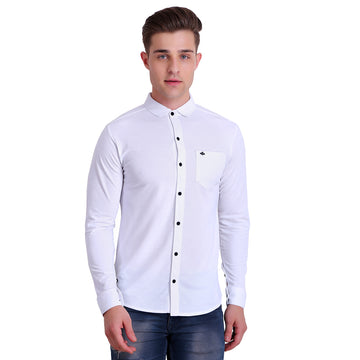 HiFlyers Men Polo Neck Solid Shirtwhite