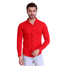 HiFlyers Men Polo Neck Printed Shirt Red