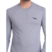 HiFlyers Men Round Neck Full Sleeve Solid Grey T-Shirt