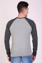 HiFlyers Men Round Neck Full Sleeve Cut & Sew Grey-Anthra T-Shirt