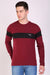 Men Full Sleeve Round Neck Maroon T-Shirt