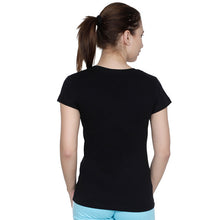 T.T. Women Slim Fit Printed Round Neck Printed T-Shirt Black