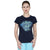 T.T. Women Slim Fit Printed Round Neck Printed T-Shirt Navy