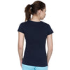 T.T. Women Slim Fit Printed Round Neck Printed T-Shirt Navy