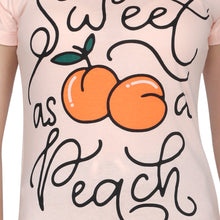 T.T. Women Printed Slim Fit Tshirt Pack Of 2 Black::Peach