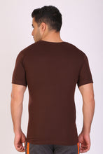 T.T. Men Regular Fit Printed Rn Tshirt Brown