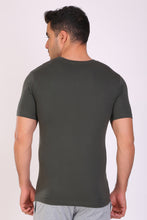T.T. Men Regular Fit Printed Rn Tshirt Green
