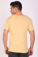 T.T. Men Regular Fit Printed Rn Tshirt Khakhi
