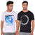 T.T. Men Printed Slim Fit Tshirt Pack Of 2 Black ::White