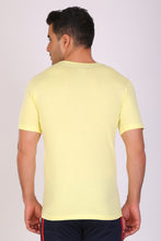 T.T. Men Regular Fit Printed Rn Tshirt Yellow